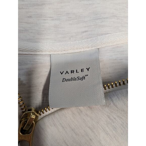 Varley Davidson Sweat Half Zip Top DoubleSoft Gray Beige Viscose Blend Size M - Picture 8 of 11